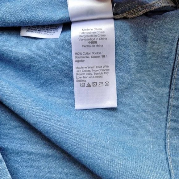 J. Crew Button Back Chambray Shift Dress M - Picture 8 of 9